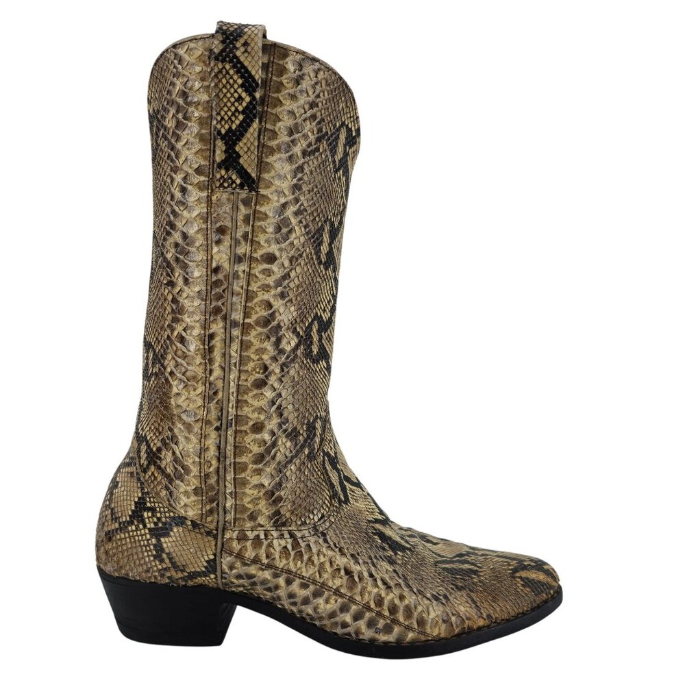 Full Exotic Python Snakeskin Mens 10D Custom Cowb… - image 5